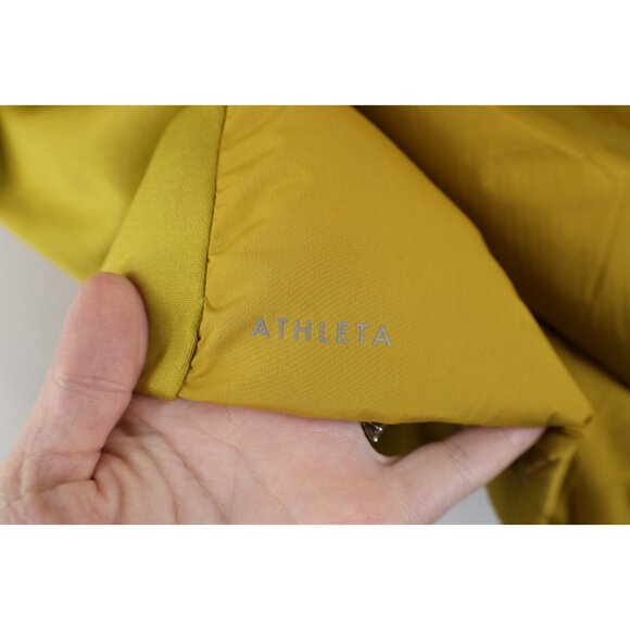 Athleta Womens Size 2X Duck Down Insulated Full Zip Puffer Vest Jacket Yellow - Picture 12 of 15
